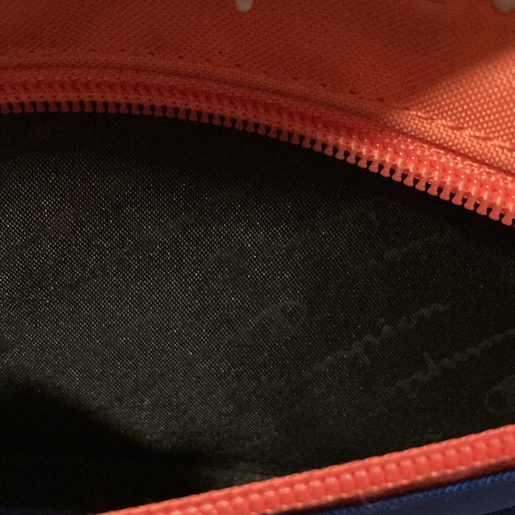 Champion Sling Shoulder Waist Fanny Pack Crossbody Bag Spellout Peach/Blue/White - Picture 2 of 6